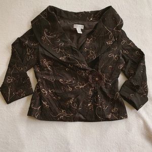 Beautiful brown Fancy Blouse with floral beadings